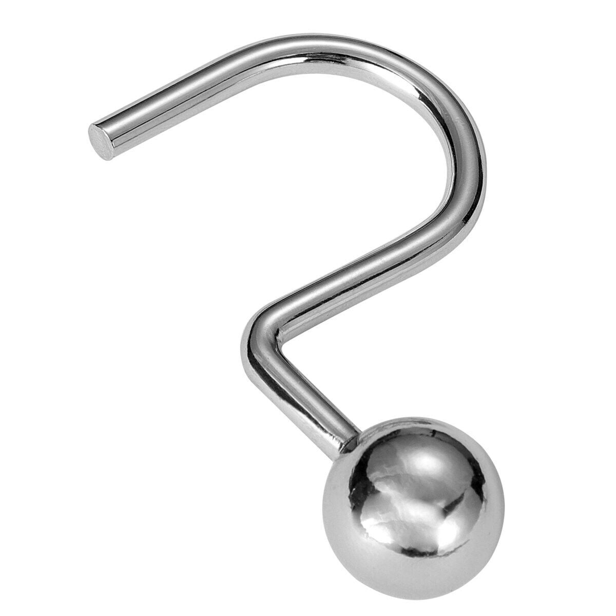 Decorative Ball Style Shower Curtain Ring Hooks 12 pack Chrome