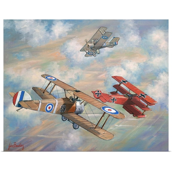 Great BIG Canvas | Rolled John Bradley Poster Print entitled The Red Baron Bugs Out