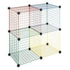 Whitmor Kid's Storage Cubes - Stackable Interlocking Wire Shelves - Set of 4 - Use in Child's Room