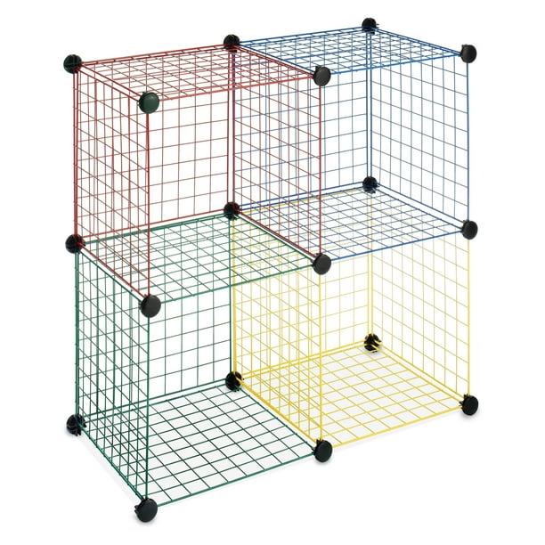 Whitmor Kids Storage Cubes Stackable, Metal Wire Storage Cubes Organizer