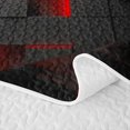 thumbnail image 5 of Castle Fairy Futuristic Cubic Block Quilt Full 3-Piece,Minimalist Neon Line Accent Full Bedspread Sets,Black Bright Red,1 Coverlet and 2 Pillowcases, 5 of 7