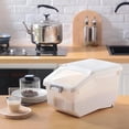 thumbnail image 4 of 6 Packs Rice Storage Container with Wheels 22 lb Airtight Flour Storage Container with Scoop Pet Food Storage Container Dog Cat Bird Food Bin Rice Container for Dry Food Sugar Baking Supplies, 4 of 7
