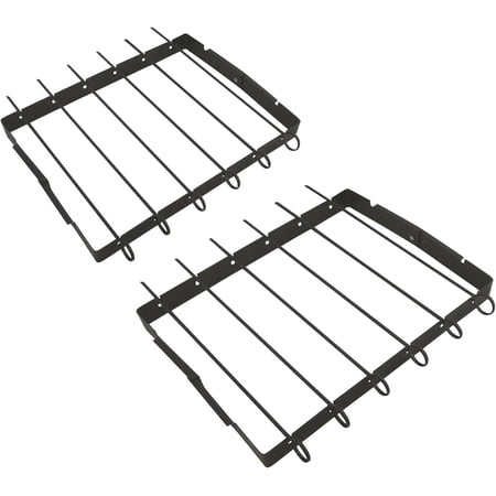 Nexgrill Shish Kabob Skewers Set, Non-Stick Surface, Easy to Clean, Raised Stand with Skewers, Foldable Grill Rack Barbecue Skewer Accessory for Outdoor Grilling, Camping, Black - 530-0032 (2 Pack)