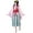 Pink, variant on Alluka Style Flowing Sleeve Design Hakama Set Elegant Sleeve Pink & Blue Geometric Pattern Dress