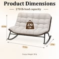 thumbnail image 6 of 50.8 in Double Wide Rocking Papasan Chair, 2-Person Outdoor Lounge Chair with Thick Cushion, PE Rattan & Steel Frame, Beige, 6 of 7