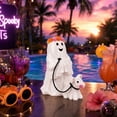 thumbnail image 5 of Summerween Ghost With Puppy Figurine, Flower Crown Adorned Statue, Whimsical Resin Tabletop Decor for Halloween Parties and Home Displays, 5 of 5