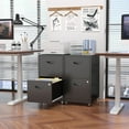 thumbnail image 4 of 2 Drawer Mobile File Cabinet with Lock, Black Metal Filing Cabinets with Wheels, Vertical Rolling File Cabinet Fit Hanging Files, Letter and A4 Documents, 4 of 16