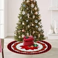 thumbnail image 5 of Yhmxh Christmas Tree Skirt 35 Inches Red Xmas Soft Cover Mat Snowflake Xmas Tree Skirt Ornaments Round Xmas Tree Cover ELK Decor Retro Xmas Tree Skirt for Holiday Ornaments Indoor Outdoor Decoration, 5 of 6