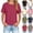 Wine, variant on Linen Shirts for Women Short Sleeve Blouses Cotton Linen Shirt Casual Plain Tshirts Loose Solid Color Tunic Tops Summer Boho Beach Tee T Shirts