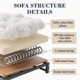 thumbnail image 6 of Aukfa 6-Seater L Shaped Sectional Sofa Couch for Living Room, 2Pillows, Linen, Black Gray, 6 of 9