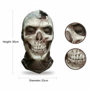Skull Face Mask,3D Printed Mask Hat Breathable Full Head Mask for Ski Scarf Cooling Sun Protection Motorcycle Cycling Outdoor