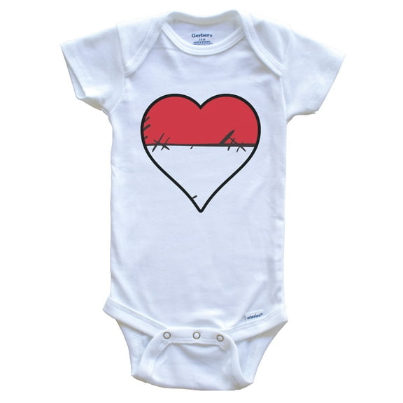 Indonesia Heart Indonesian Flag Baby Bodysuit