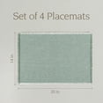 thumbnail image 5 of over&back Set of 4 Woven Frayed Chambray Placemats - Colorful Dining Table Mat - Hand-Finished Frayed Edges - 100% Cotton - Machine Washable - Kitchen and Home Decor - Green - 14" L X 20" W, 5 of 11