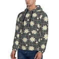 thumbnail image 3 of Rateoe Daisies Flowers Pattern Mens Hoodie, Pullover Hooded Sweatshirt, Kangaroo Pocket Hoodie Ideal for Daily Wear, Travel and Home-3X-Large, 3 of 7