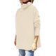 thumbnail image 1 of Suéteres de Cuello Alto de Gran Tamaño para Mujer, Larga de Murciélago, Dobladillo Abierto, Túnica, Suéter de Punto, Tops Albaricoque M, 1 of 8