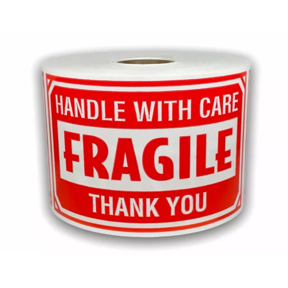VAULT- 3"X5" Fragile Handle With Care Thank You Labels Adhesive Stickers 500 Pcs