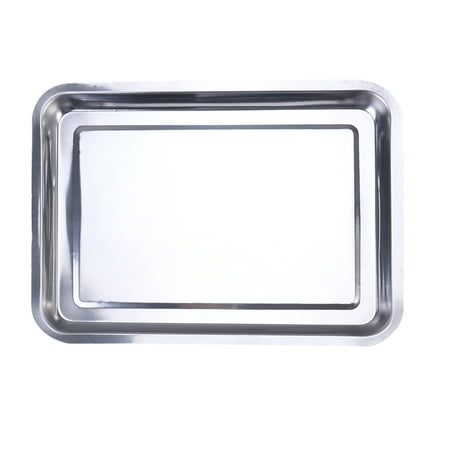 

FRCOLOR Stainless Steel Grill Plate Resuable Dish Drying Tray Dish Washer Grill Pan 36x27x2cm