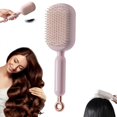 thumbnail image 1 of Brosse de Massage à Coussin Rétractable, Brosse de Massage à Coussin d'Air avec Poils Rétractables et Dents, Brosse à Cheveux Auto-Nettoyante Antistatique pour Tous Types de Cheveux et Perruques, Humide et Sec (Rose), 1 of 1