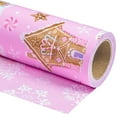 thumbnail image 1 of Envoltorio de regalo WRAPAHOLIC, reversible, rosa, pan de jengibre, 43 x 10 m, 1 of 8