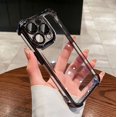 thumbnail image 1 of Luxury Transparent Shockproof Phone Case For iPhone 15 14 13 12 11 Pro Max Plus With Lens Protector Electroplate Bumper Cover, 1 of 7