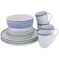 thumbnail image 3 of 10 Strawberry Street Simply Coupe 16-Piece Dinnerware Set, Blue, 3 of 10