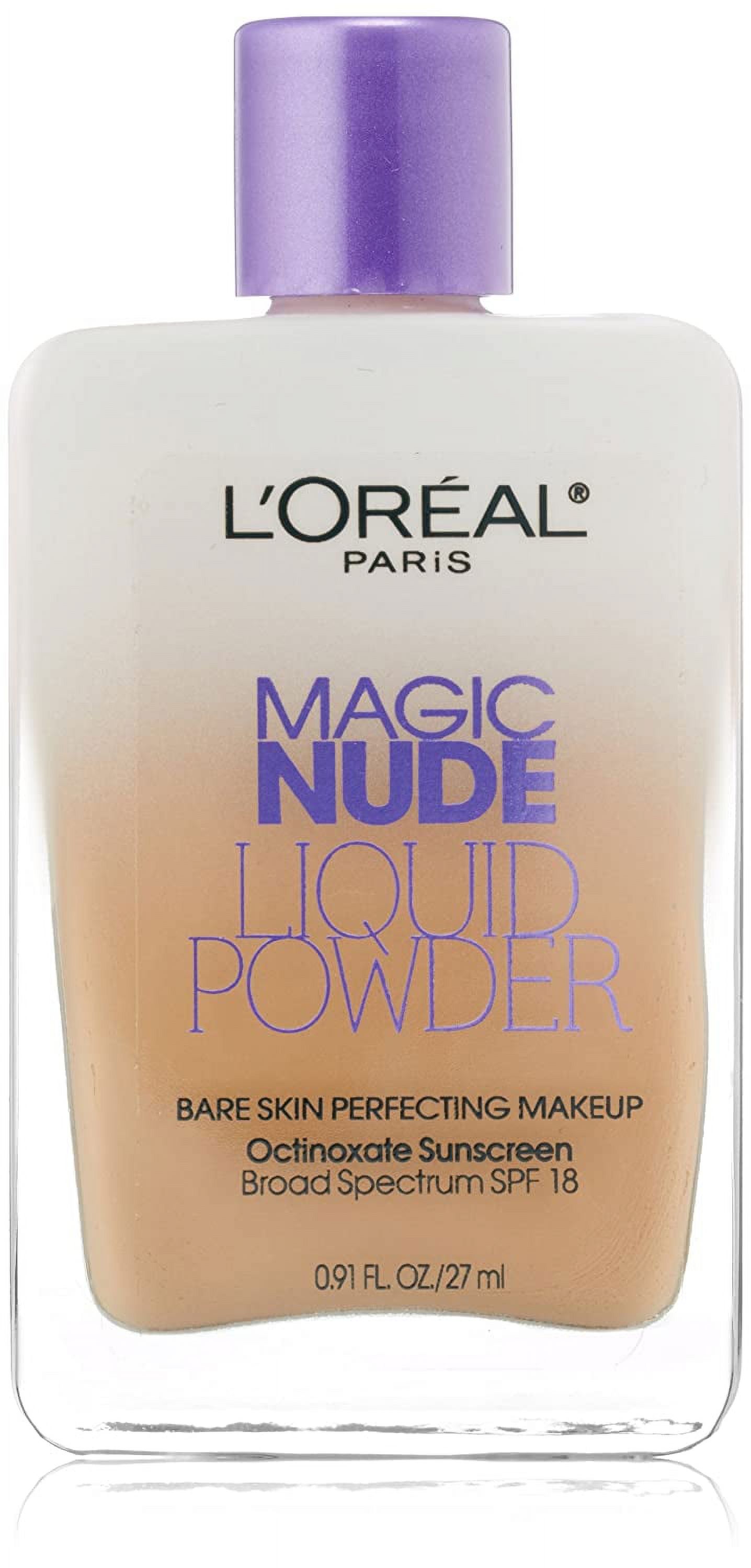 L'Oreal Paris Magic Nude Liquid Powder Bare Skin Perfecting Makeup SPF 18, Sun Beige, 0.91 Ounces (Pack of 3)