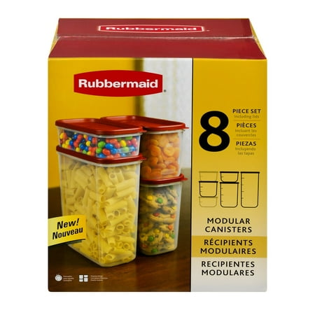 rubbermaid 8 piece modular food canister set - walmart.com