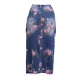 thumbnail image 4 of Women's High Rise Allover Floral Print Hem Split Back Midi Denim Skirt, 4 of 5