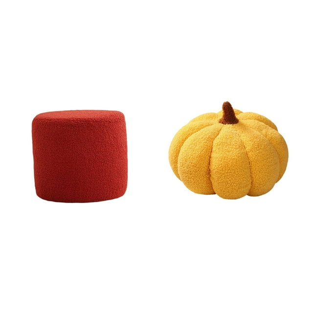 Reposapiés Otomano, Banco, Silla, Sofá Cilíndrico, Taburete De Té Para Oficina, Dormitorio, Guardería, Apartamento, Almohadas De Calabaza De Halloween, Cojín Decorativo De Felpa Para