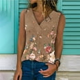 thumbnail image 5 of Camiseta sin mangas informal para mujer, Top con estampado de flores, Tops de moda, Camiseta holgada con cuello en V de calle 2021, 5 of 5
