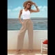 thumbnail image 4 of Pantalones Anchos de Salón para Mujer, Color Caqui, Talla M, 4 of 8
