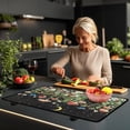 thumbnail image 3 of Renewold Glass Top Stove Cover Electric Stove Mat Foldable Non-slip Cooktop Mat Multipurpose Washer Dryer Top Protector Range Cover for Kitchen Counter, Mushroom Moon Daisy Leaf, 3 of 7