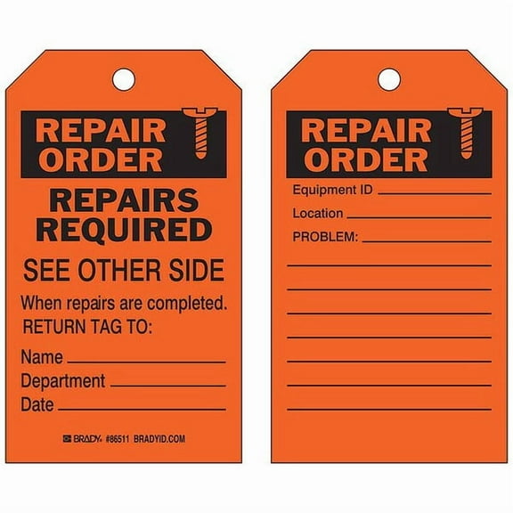 Brady Inspection Tag,7inHx4inW,HD Poly.,PK10 86511