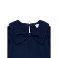 thumbnail image 2 of Wonder Nation Toddler Girls Puckered Bow Dress with Long Sleeves, Sizes 12M-5T, 2 of 15
