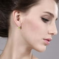thumbnail image 3 of Gem Stone King 18K Yellow Gold Plated Silver Green Peridot and White Diamond Infinity Earrings for Women (1.07 Cttw, Gemstone August Birthstone, Round 5MM), 3 of 3