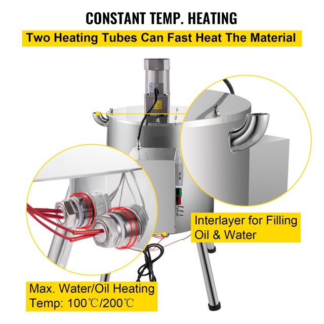 Máquina de llenado de mezcla de calentamiento VEVOR, máquina de llenado de lápiz labial de 30 l/7,9 galones, máquina de llenado de lápiz labial de 35 W, máquina de llenado de calentamiento y agitació