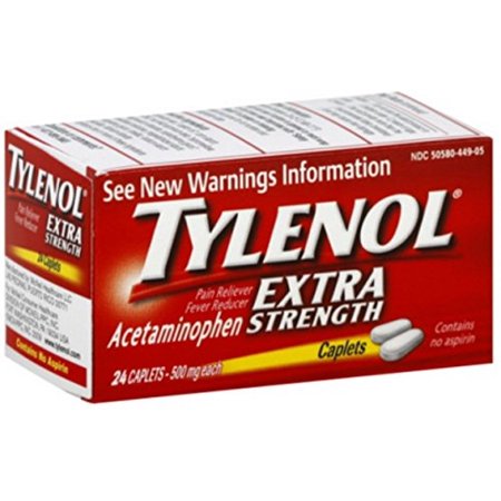 Tylenol Extra Strength Caplets, 500 Mg, 24 Count