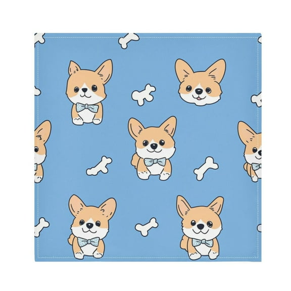 Qxltty Gentleman Corgi Napkins 20×20in Perfect for Parties Dinners Weddings Cocktail Housewarming Cloth Napkins Set of 6