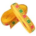 thumbnail image 3 of MasteelfCA 2pcs Ethnic Style DIY Clothing Accessories Embroidery Lace Flower Pattern Embroidered Lace for Home Curtain (Yellow), 3 of 7