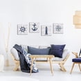 thumbnail image 4 of Nautical Canvas Wall Art Nautical Bathroom Decor Navy and White Lighthouse Decor Boat Anchor Compass Painting Pictures Prints, 4 of 6