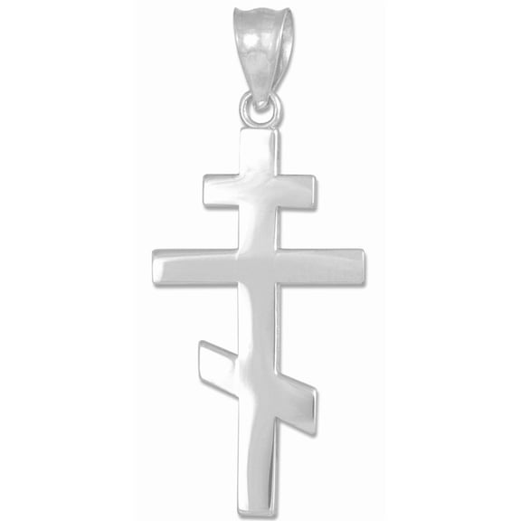 .925 Sterling Silver Eastern Orthodox Cross Pendant Necklace (Pendant Only)
