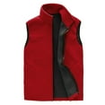 thumbnail image 2 of Fgnfyis Work Jackets for Men Winter Outdoor Sleeveless Vest with Zippered Pockets Warm Lined Sport Winter Coats for Men Red S, 2 of 4