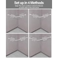 thumbnail image 2 of Corner Shower Curtain Rod, White [24"-53"] x [24"-53"] Adjustable L Shaped Shower Rod No-Sagging 90 Degree Curved Curtain Rod for Bathroom Bathtub with 12 Ring Hooks & Ceiling Support, 2 of 13