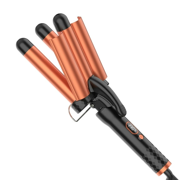 3 Barrel Hair Waver Iron, Deep Waver Hair Crimper with Adjustable Temperature, Ceramic Styling Tool for Effortless Mermaid & Beachy Waves, Fast Heating for Long & Short Hair