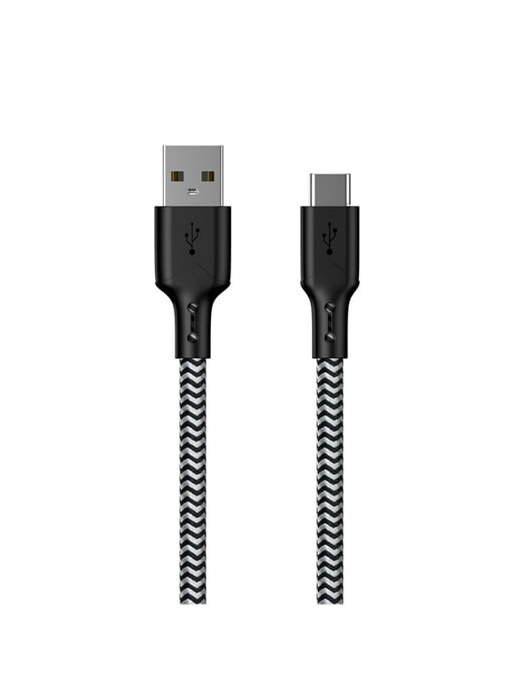 USB Type-a to  C 10 feet Charging and Data Braided Cable for Android smartphone Sumsang Huawei Black