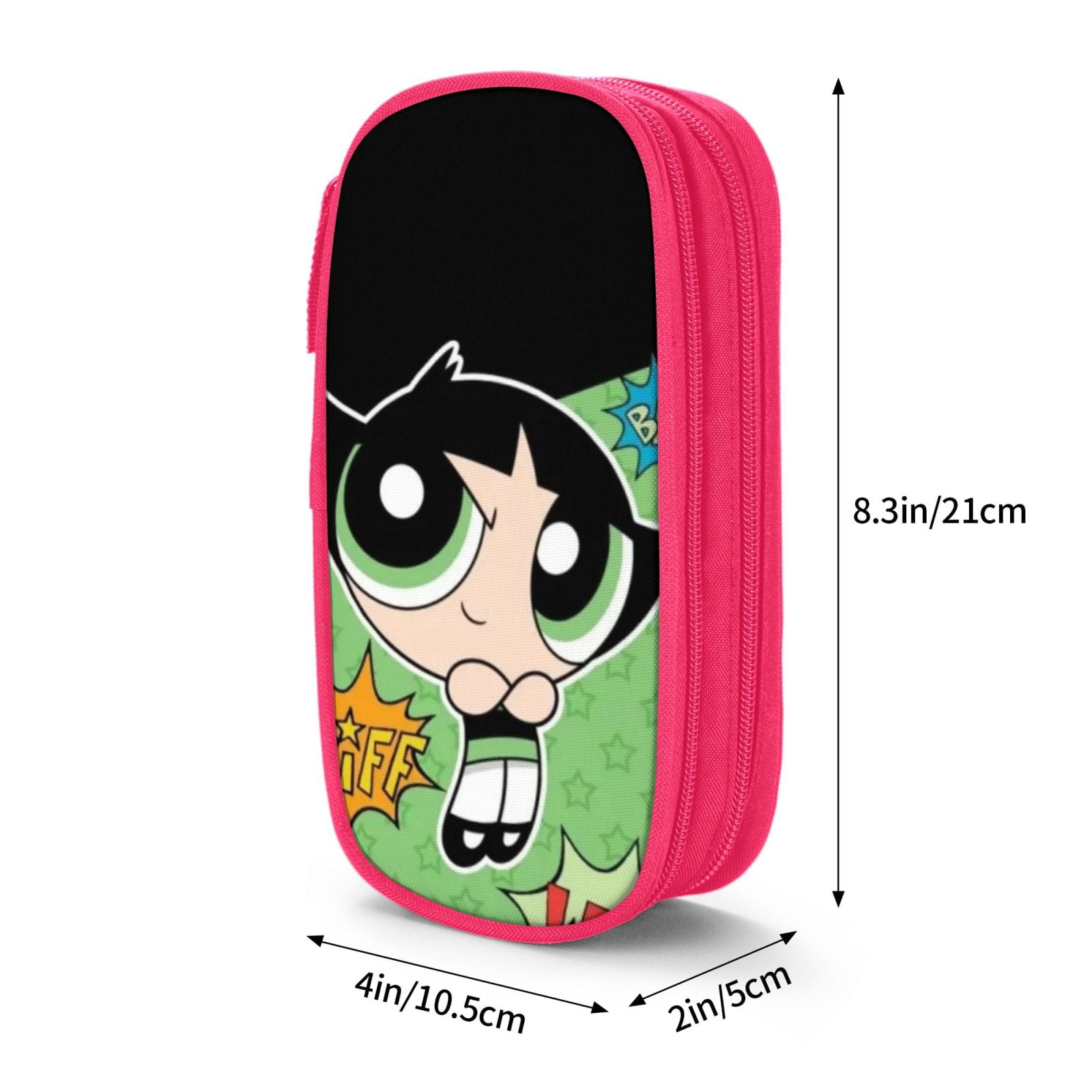 The Powerpuff Gi-rls Pencil Case Large Capacity Pencil Pouch Penbag Office Stationery Organizer Travel Makeup Bag Pink