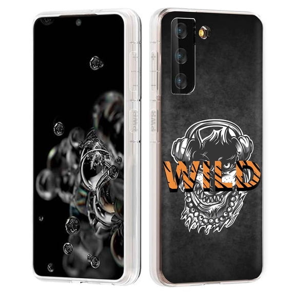 TalkingCase Slim Phone Case Compatible for Samsung Galaxy S21 5G, S30,(Not S21+,S21 Ultra),Wolf Earphone Print,Lightweight,Flexible,Soft, USA