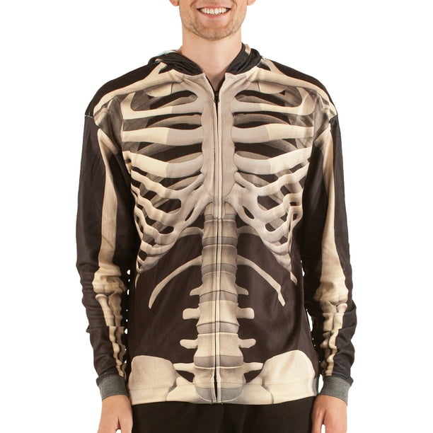 Skeleton Sweatshirt Men's Long Sleeve Zip up Sweatshirt