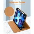 thumbnail image 3 of DTTO Compatible with iPad Air 4 Case, Premium Leather Business Folio Stand Cover with Built-in Apple Pencil Holder - Auto Wake/Sleep and Multiple Viewing Angles for iPad 10.9 Inch 2020, Black Brown, 3 of 7