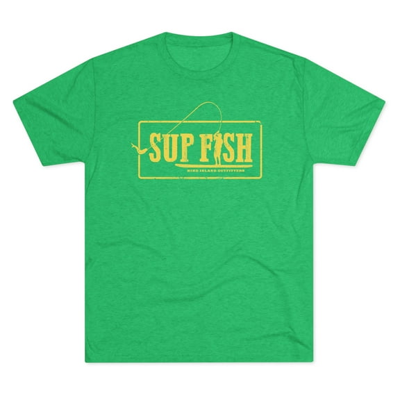 Men's "SUP Fish" Tri-Blend Crew Tee by Bird Island Outfitters